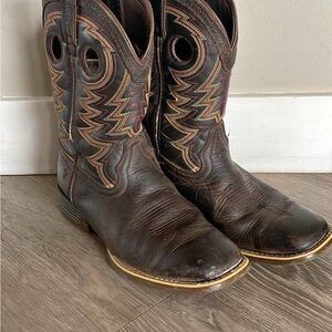 Durango Brown Kids Cowboy Boots with Tan Accents 8"